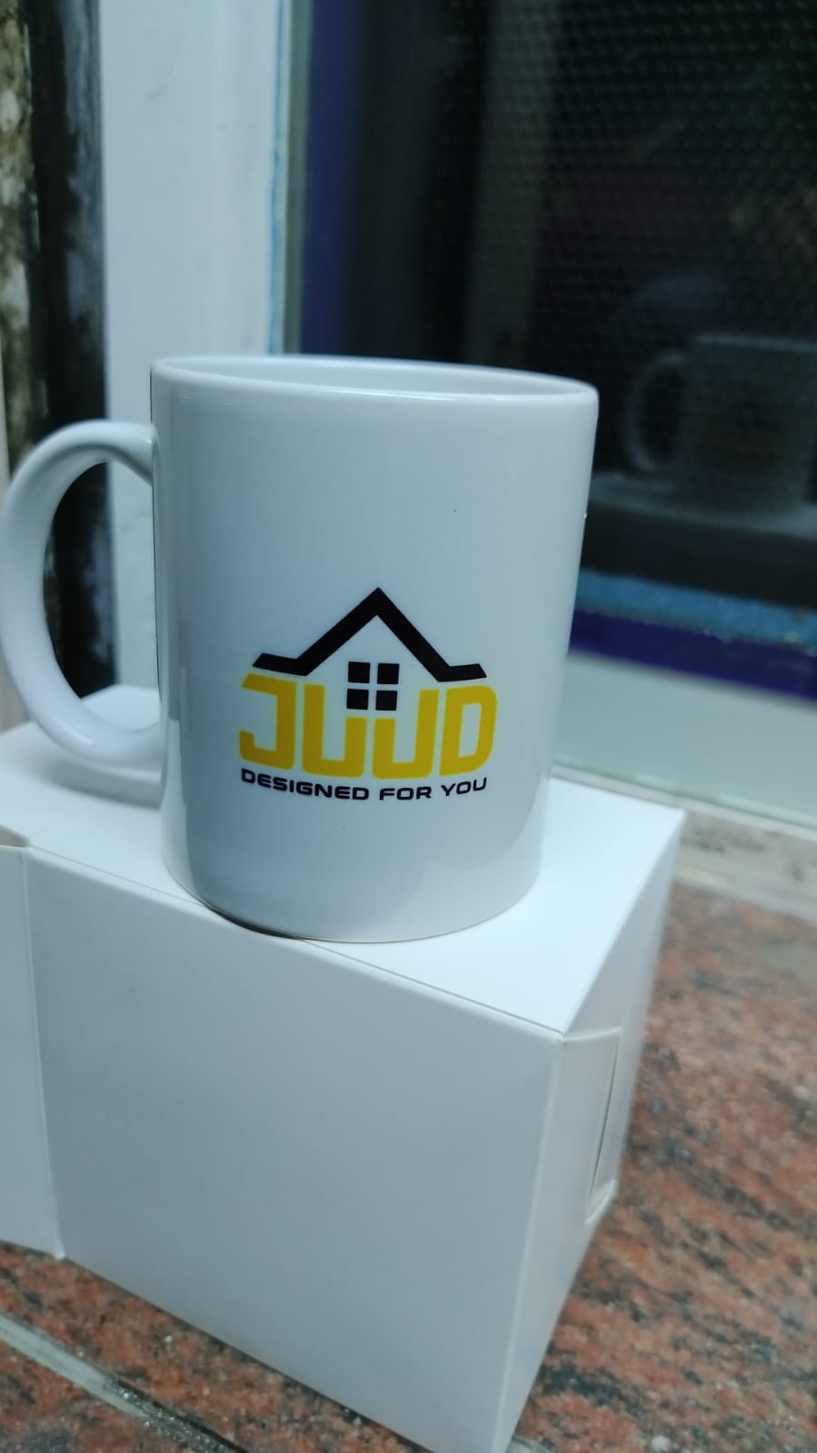 juud 440ml Stoneware Coffee Tea Mug - Dual Color Blue-Green, 9x10cm - Stylish and Durable Large Mug for Hot Beverages - Ideal for Home, Office, and Gifting
