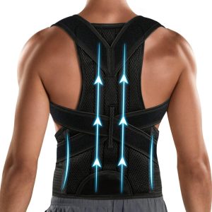 Juud  Back Brace Posture Corrector Adjustable for Women & Men Improves Back Lumbar Support Belts for Upper Back Pain Relief (XXL, Black)
