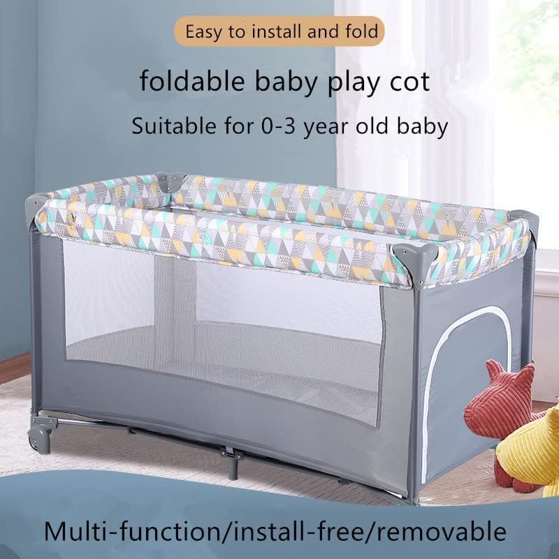 Juud 2 In 1 Baby Crib, Portable Playard, Foldable Travel Bed Playpen, Travel Crib Nursery Center for Infant with Comfortable Mattress and Carry Bag - Image 3