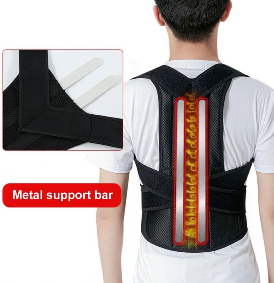 Juud Back Brace Posture Corrector Adjustable for Women & Men Improves Back Lumbar Support Belts for Upper Back Pain Relief (XXL, Black) - Image 3